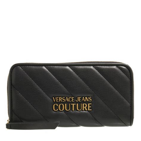 versace black zip around wallet|authentic versace purses.